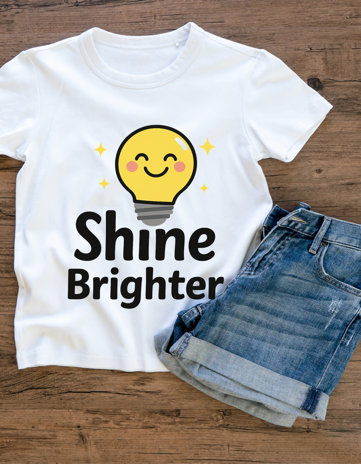 Shine Brighter T-Shirt – Positive Vibes Graphic Tee