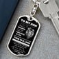 TO MY SON | THIS OLD LION DOG TAG KEYCHAIN