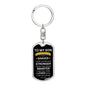 TO MY SON | REMEMBER WHO YOU ARE DOG TAG KEYCHAIN