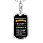 TO MY DAUGHTER DOG TAG KEYCHAIN