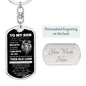 TO MY SON | THIS OLD LION DOG TAG KEYCHAIN