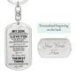 TO MY SON FROM MOM | DOG TAG KEYCHAIN
