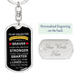 TO MY DAUGHTER DOG TAG KEYCHAIN
