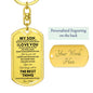 TO MY SON FROM MOM | DOG TAG KEYCHAIN