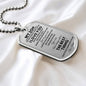 TO MY SON DOG TAG NECKLACE FROM MOM