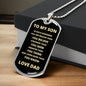 TO MY SON FROM DAD | ALWAYS REMEMBER DOG TAG NECKLACE