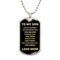 TO MY SON DOG TAG NECKLACE