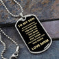 TO MY SON DOG TAG NECKLACE