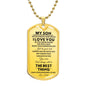 TO MY SON DOG TAG NECKLACE FROM DAD