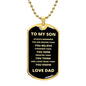 TO MY SON FROM DAD | ALWAYS REMEMBER DOG TAG NECKLACE