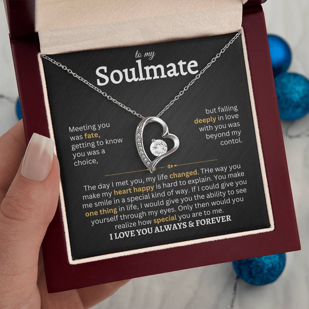 To My Soulmate | Meeting You Was Fate- Forever Love Necklace