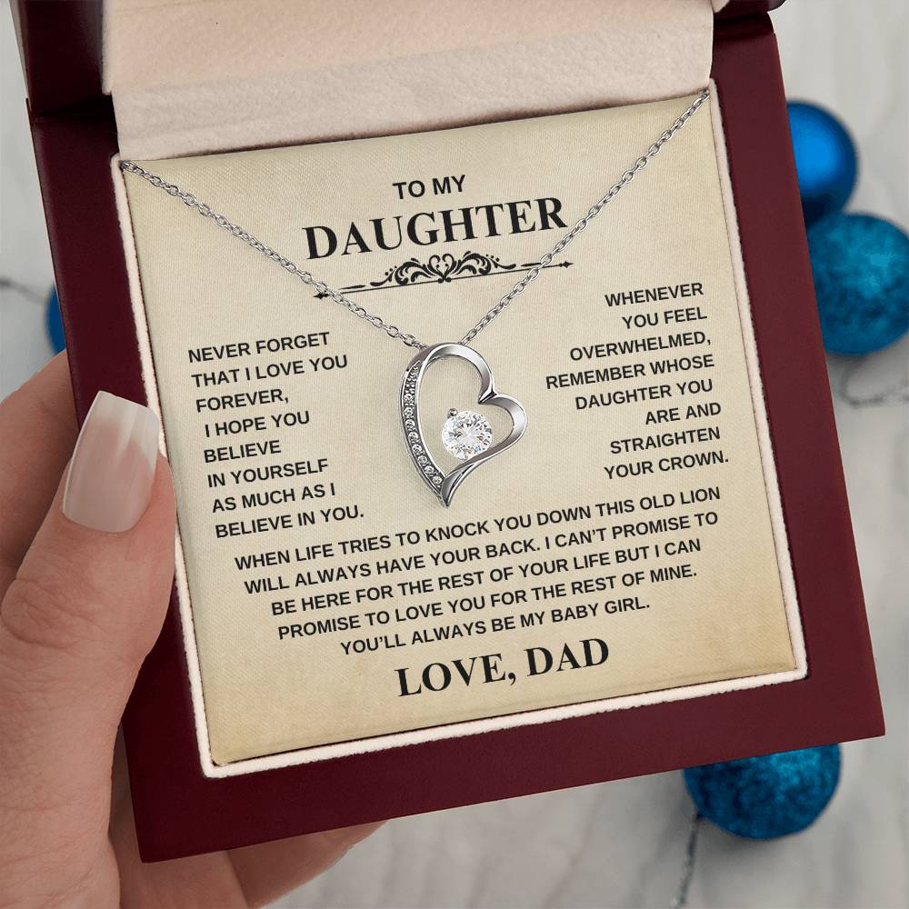 To My Daughter - Never Forget I Love You | Forever Love Necklace