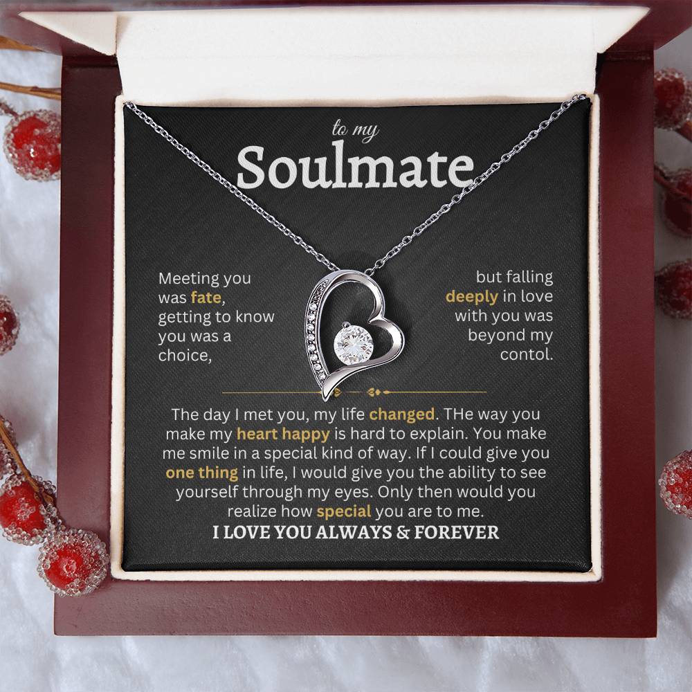 To My Soulmate | Meeting You Was Fate- Forever Love Necklace