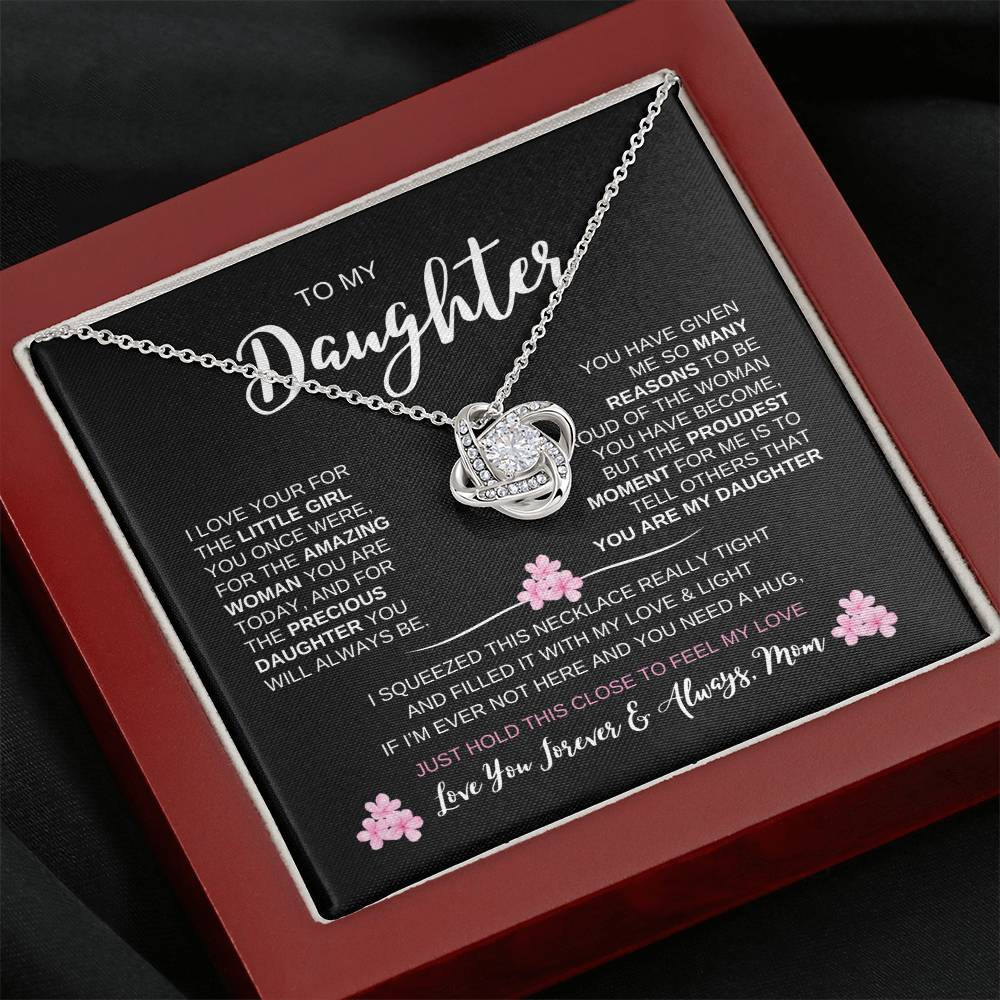 To My Daughter Love, Mom | Loveknot Necklace