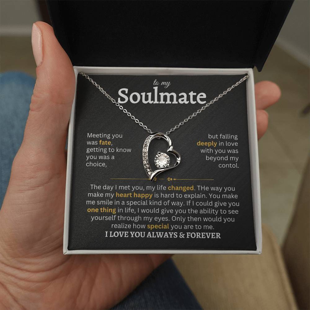 To My Soulmate | Meeting You Was Fate- Forever Love Necklace