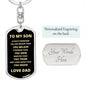 TO MY SON FROM DAD | ALWAYS REMEMBER DOG TAG KEYCHAIN
