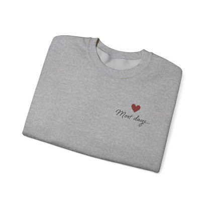 Most Days Motherhood Sweatshirt • Vertical Sleeve “Them Kids…” Script • Funny Mom Shirt • Boutique Cream Pullover • Cozy Minimalist Momlife Crewneck • Parent Humor Gift