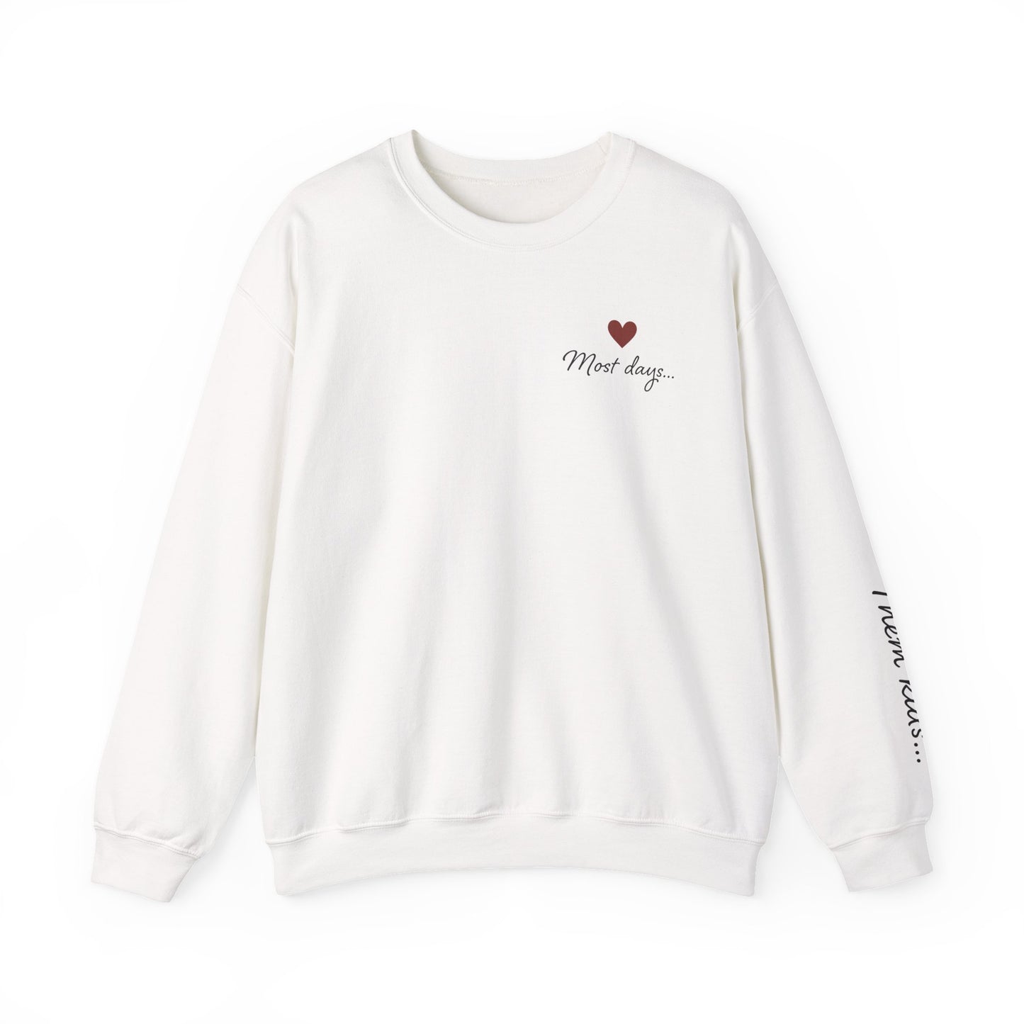 Most Days Motherhood Sweatshirt • Vertical Sleeve “Them Kids…” Script • Funny Mom Shirt • Boutique Cream Pullover • Cozy Minimalist Momlife Crewneck • Parent Humor Gift
