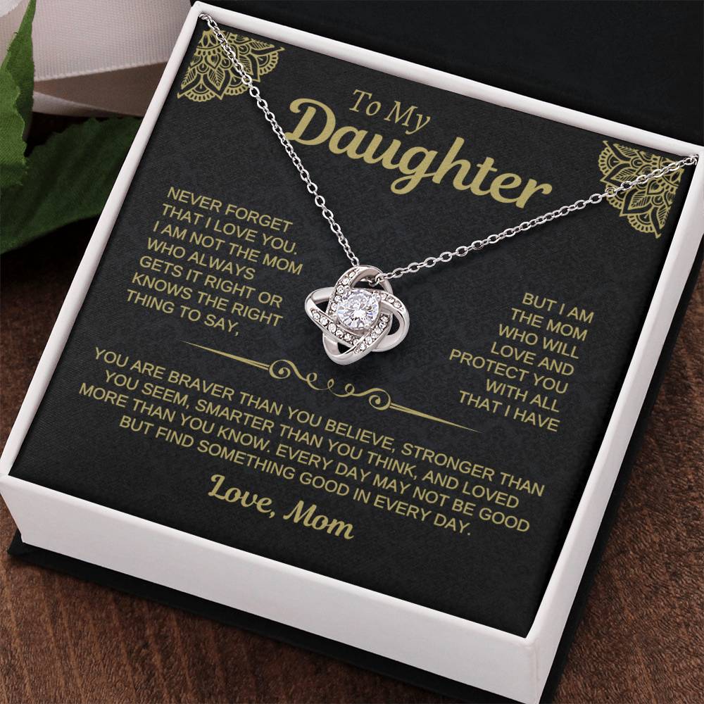 To My Daughter Love Dad Necklace Card • Black Gold Gift from Father • Birthday Graduation Christmas Daughter Jewelry Message