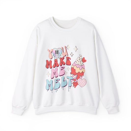 You Make Melt Valentine's Day Heavy Blend™ Crewneck Sweatshirt