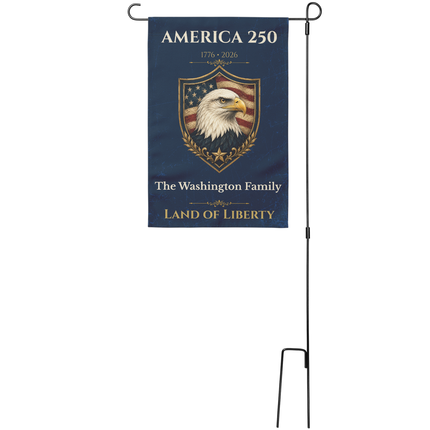 Personalized America 250 Garden Flag – Custom Family Name