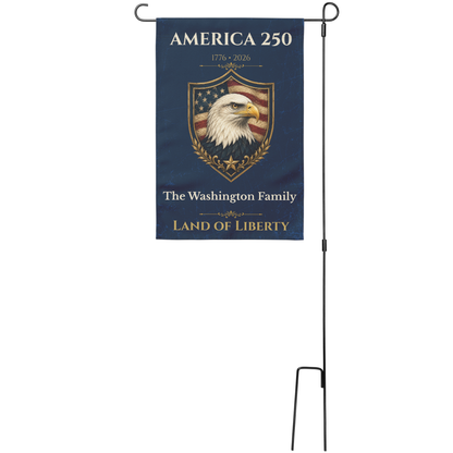 Personalized America 250 Garden Flag – Custom Family Name
