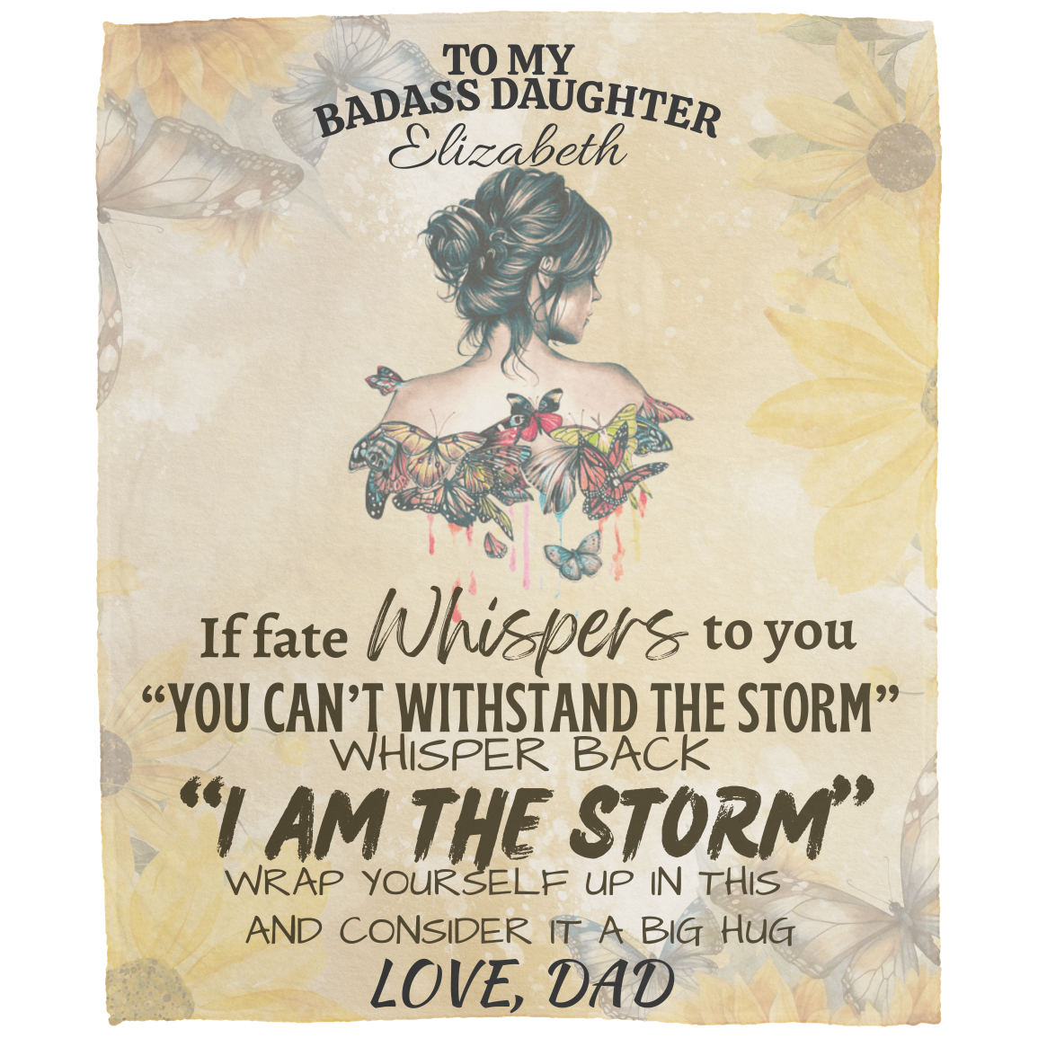 To My BadAss Daughter|Plush Fleece Blanket