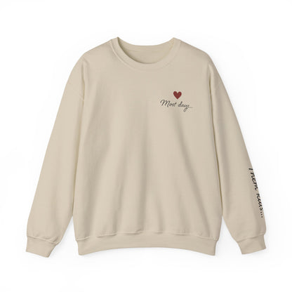 Most Days Motherhood Sweatshirt • Vertical Sleeve “Them Kids…” Script • Funny Mom Shirt • Boutique Cream Pullover • Cozy Minimalist Momlife Crewneck • Parent Humor Gift