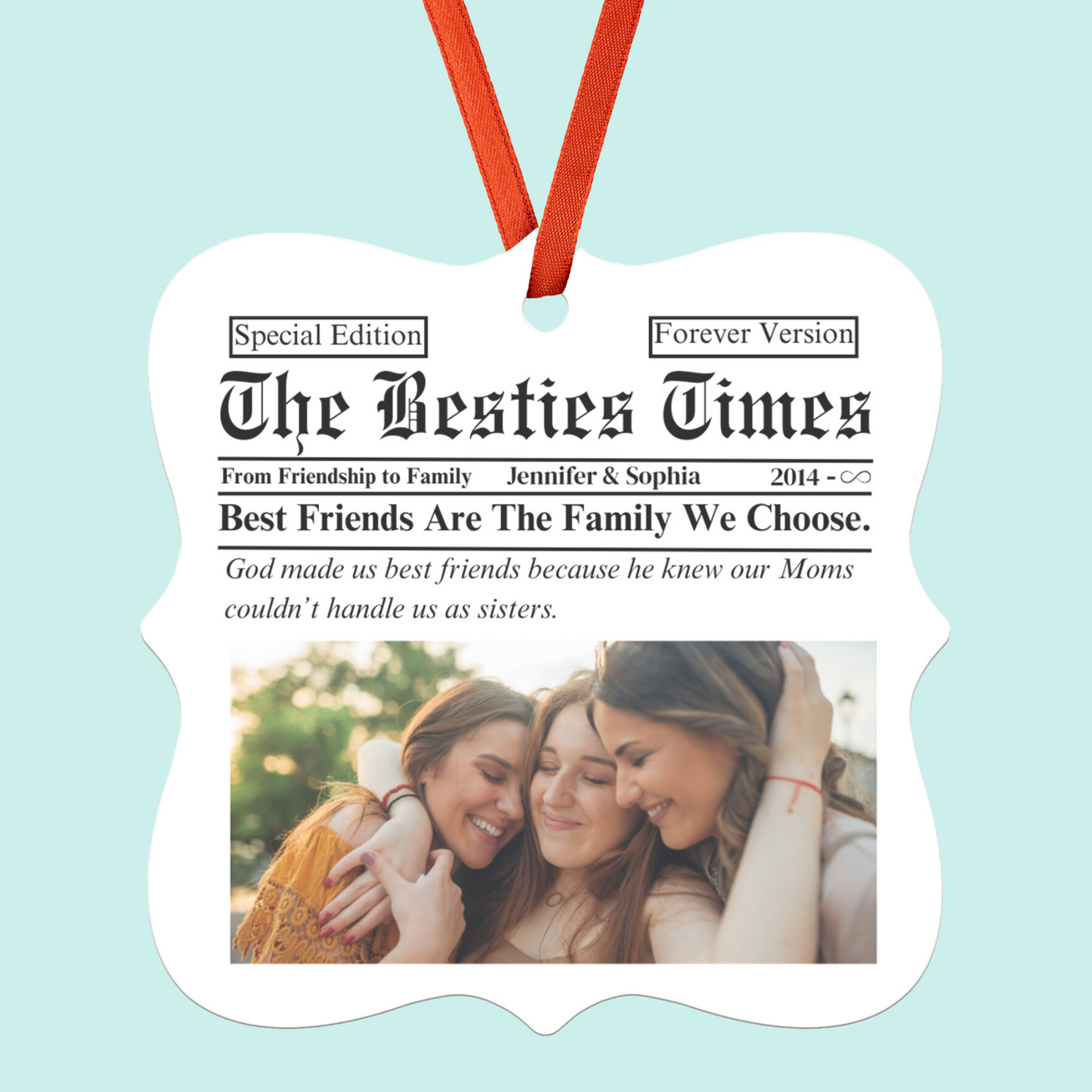 Personalized Besties Times |Bet Friends Forever | Christmas Ornament