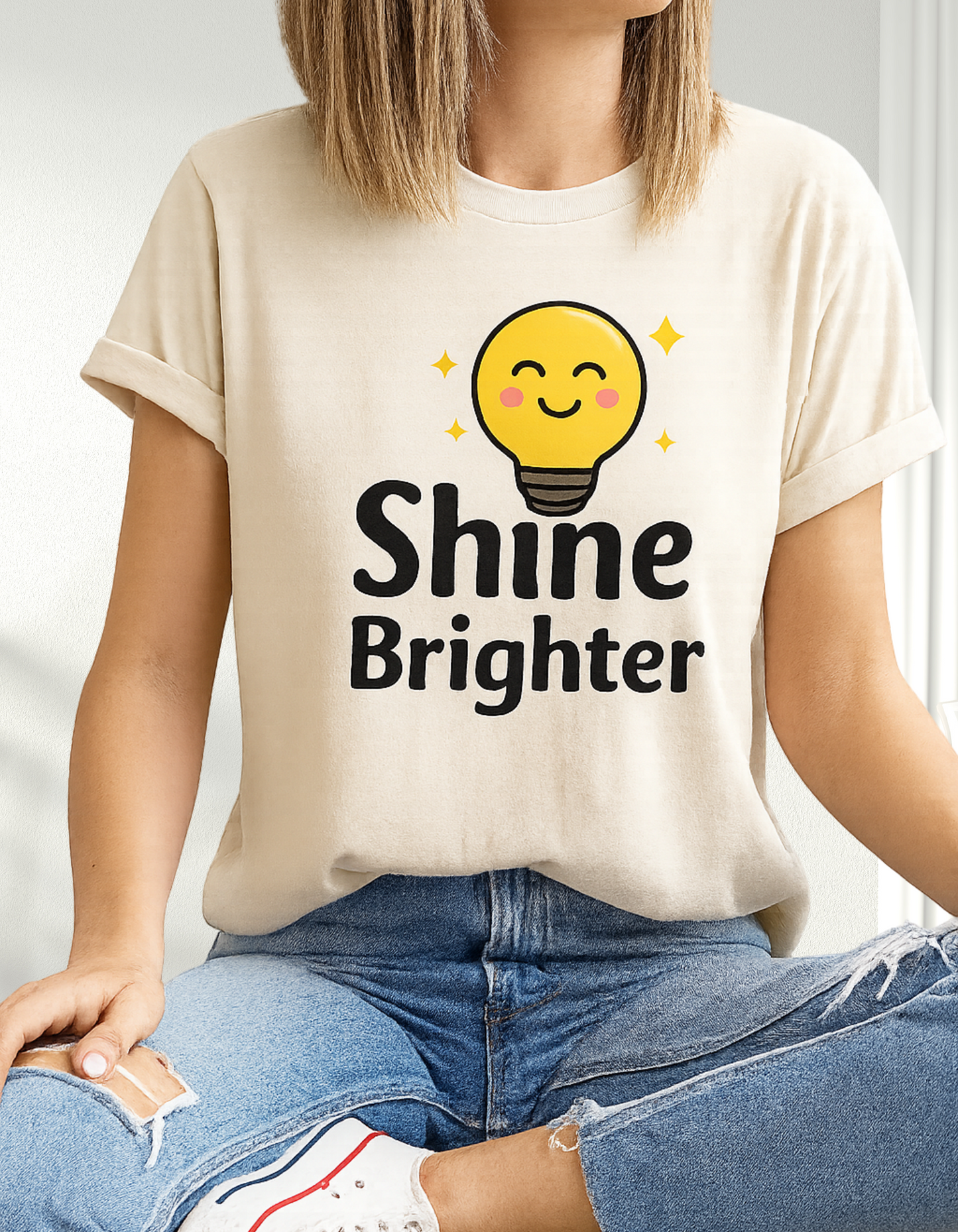 Shine Brighter T-Shirt – Positive Vibes Graphic Tee