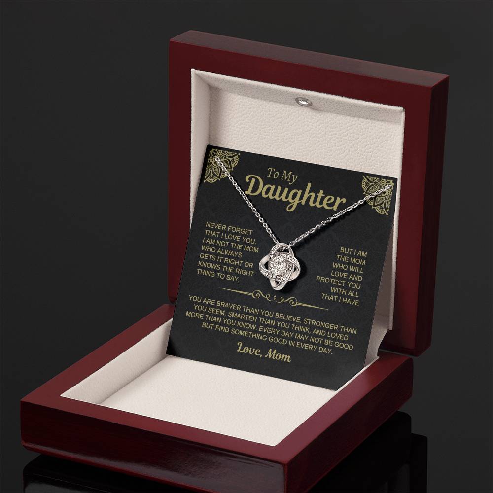 To My Daughter Love Dad Necklace Card • Black Gold Gift from Father • Birthday Graduation Christmas Daughter Jewelry Message