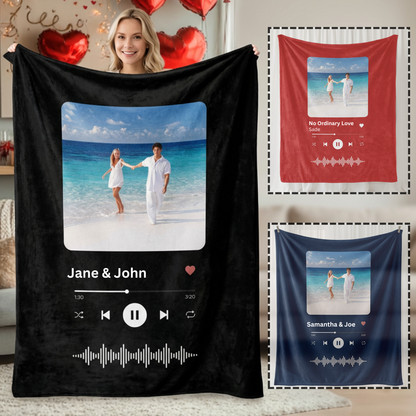 Personalized Music Photo Blanket