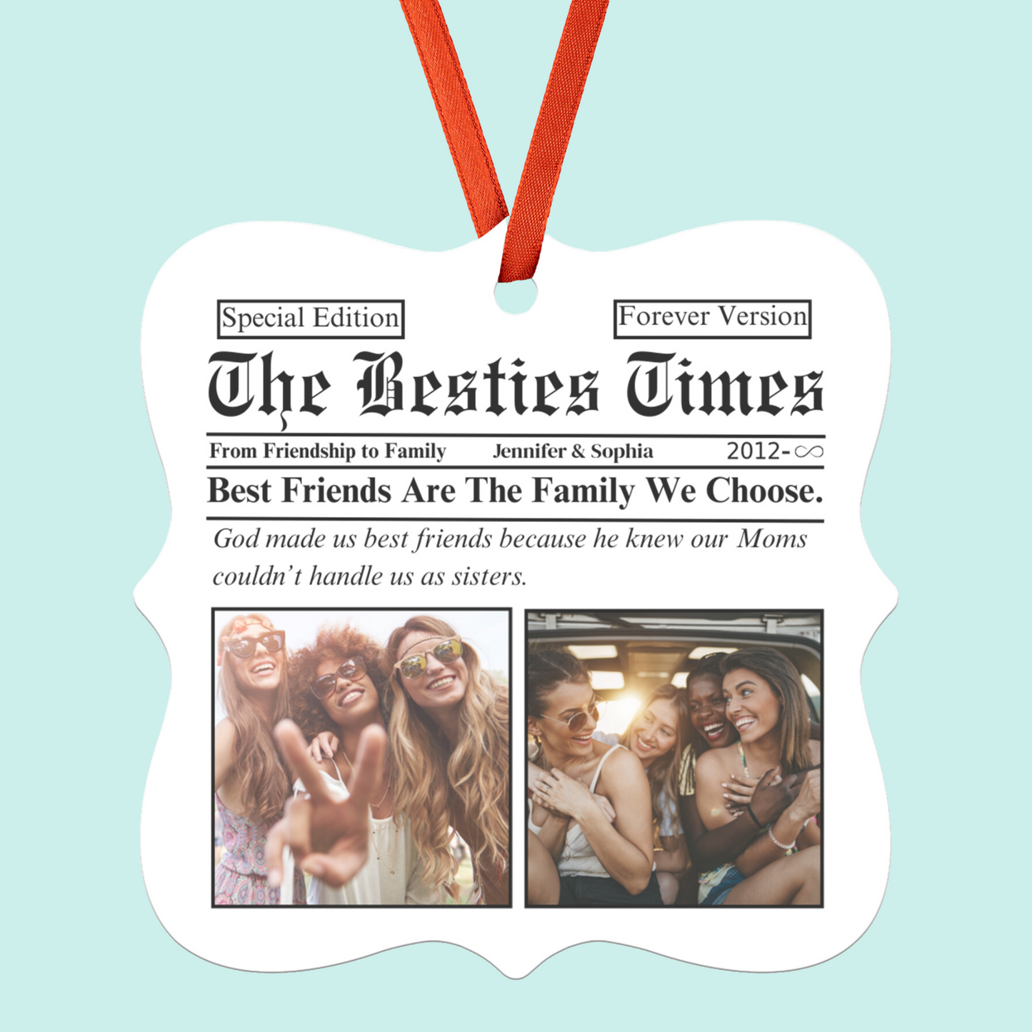 Personalized Besties Times |Bet Friends Forever | Christmas Ornament