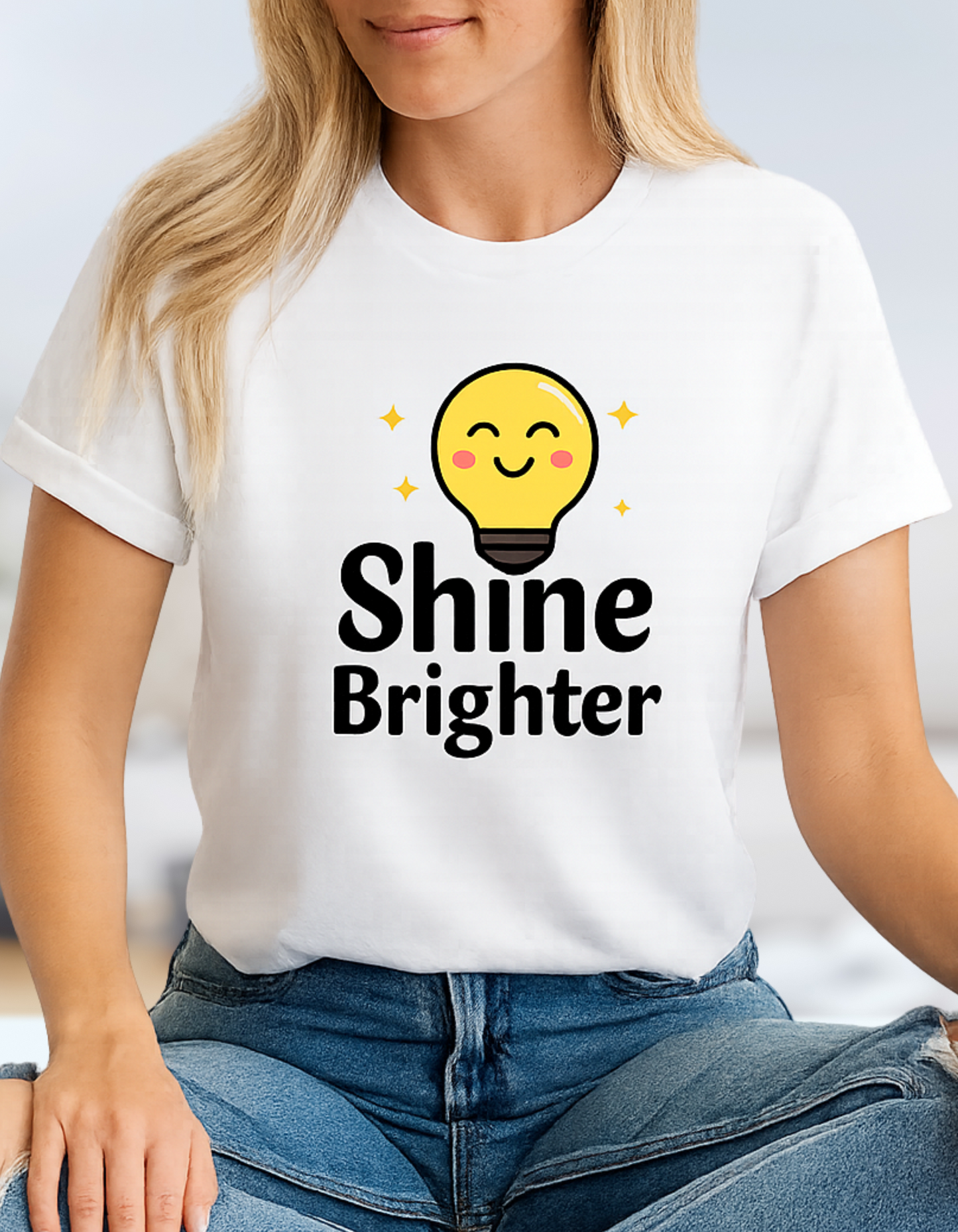 Shine Brighter T-Shirt – Positive Vibes Graphic Tee