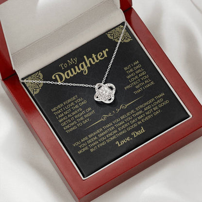 To My Daughter Love Dad Necklace Card • Black Gold Gift from Father • Birthday Graduation Christmas Daughter Jewelry Message