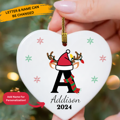 Personalized Initial Name Christmas Ornament