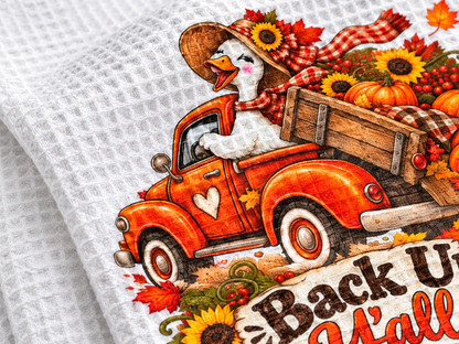Back Up Y’all It’s Fall Waffle Weave Kitchen Hand Towel
