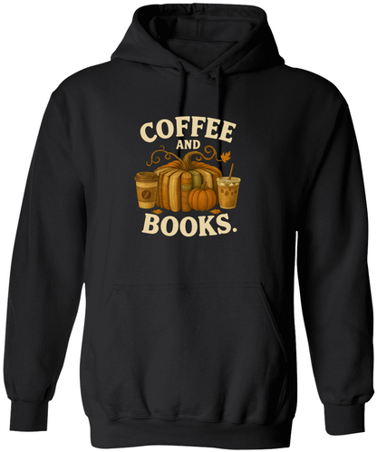 Coffee and Books Cozy Reader T-Shirt/Sweatshirt/Hooded Sweatshirt • Book Club Gift for Women • Autumn Coffee Lover Graphic Tee
