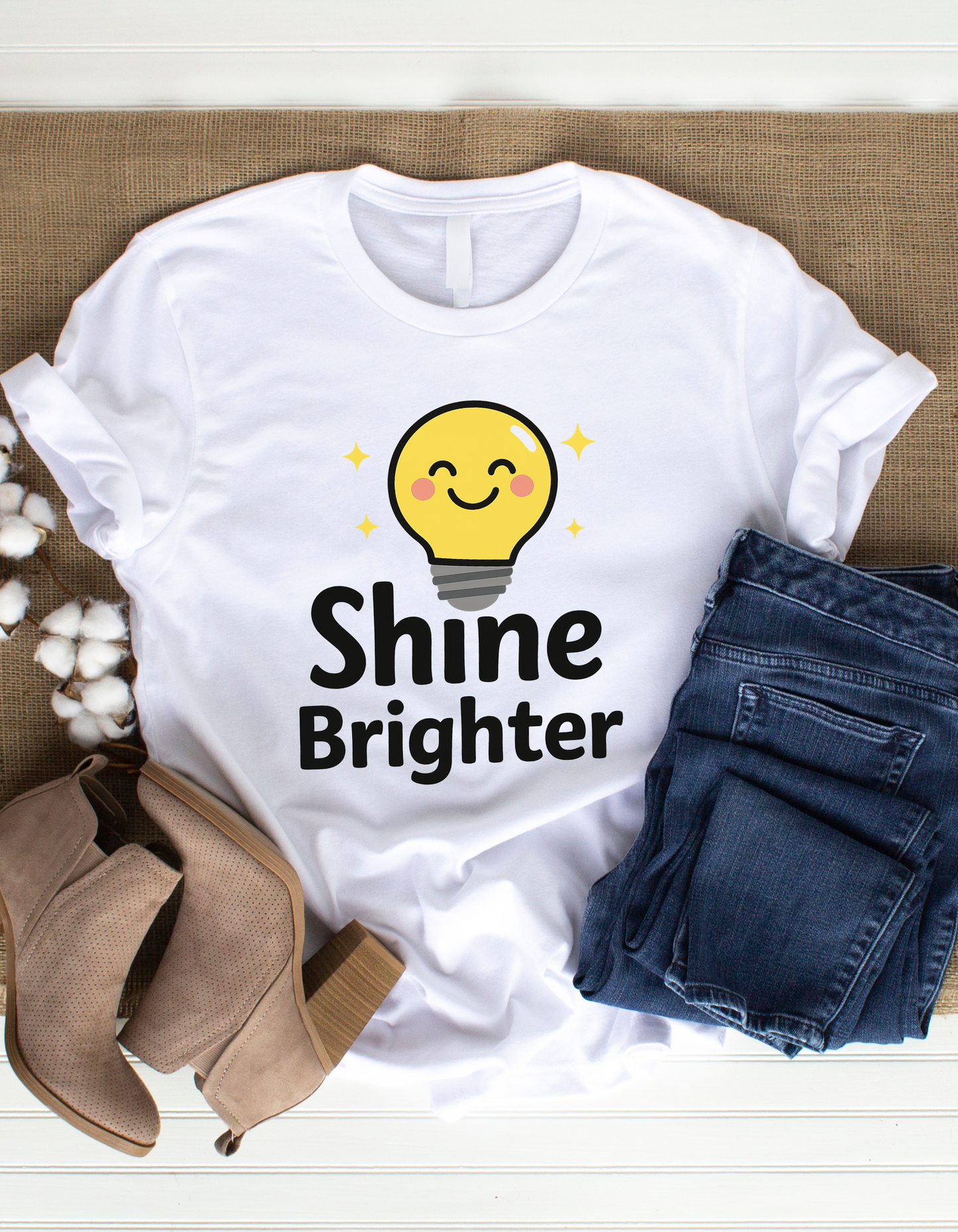 Shine Brighter T-Shirt – Positive Vibes Graphic Tee