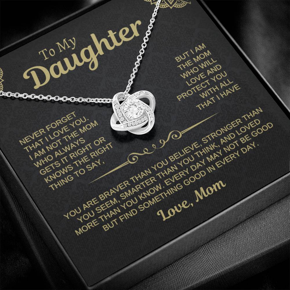 To My Daughter Love Dad Necklace Card • Black Gold Gift from Father • Birthday Graduation Christmas Daughter Jewelry Message