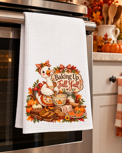 Baking Up Fall Y’all Waffle Weave Kitchen Hand Towel