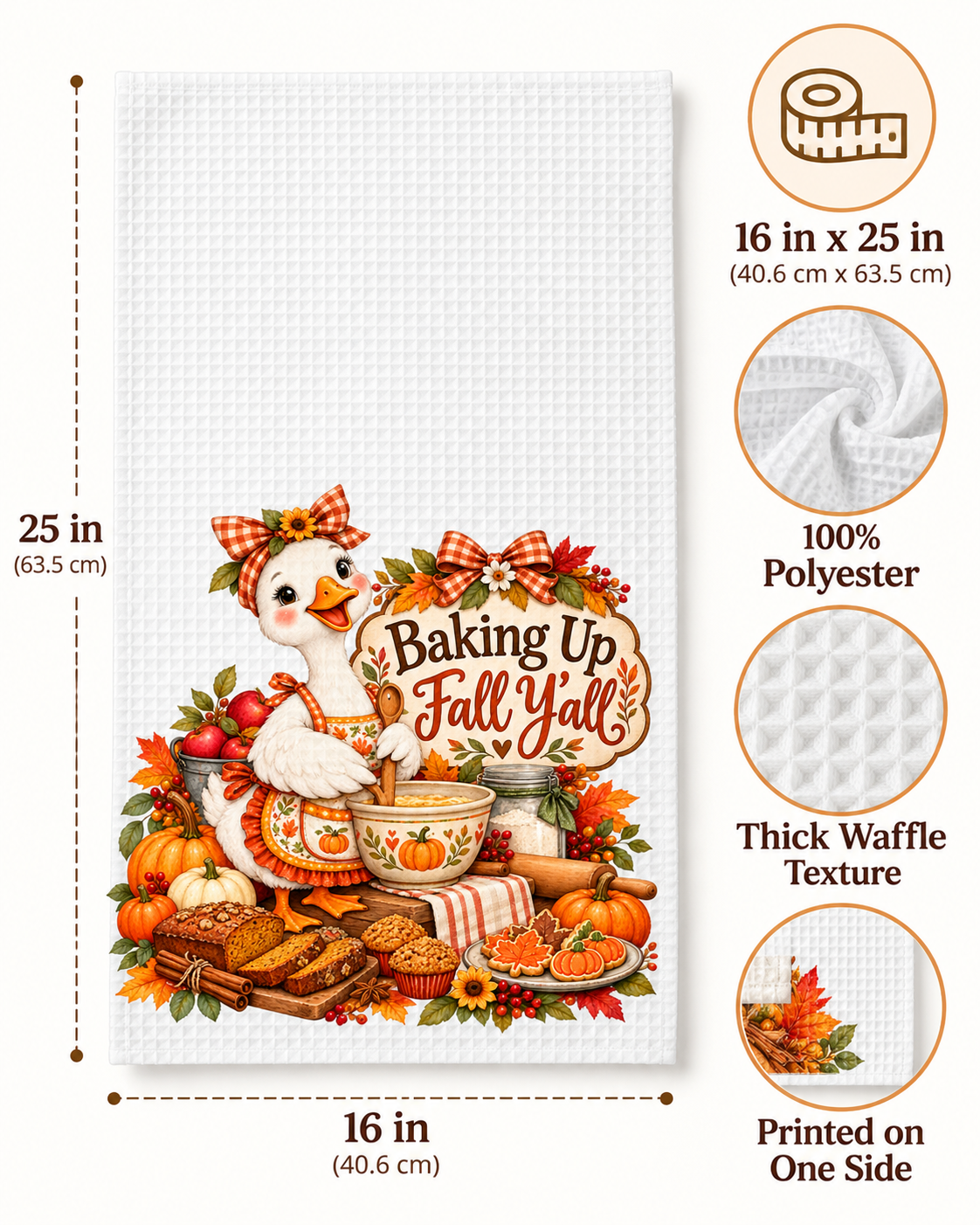 Baking Up Fall Y’all Waffle Weave Kitchen Hand Towel