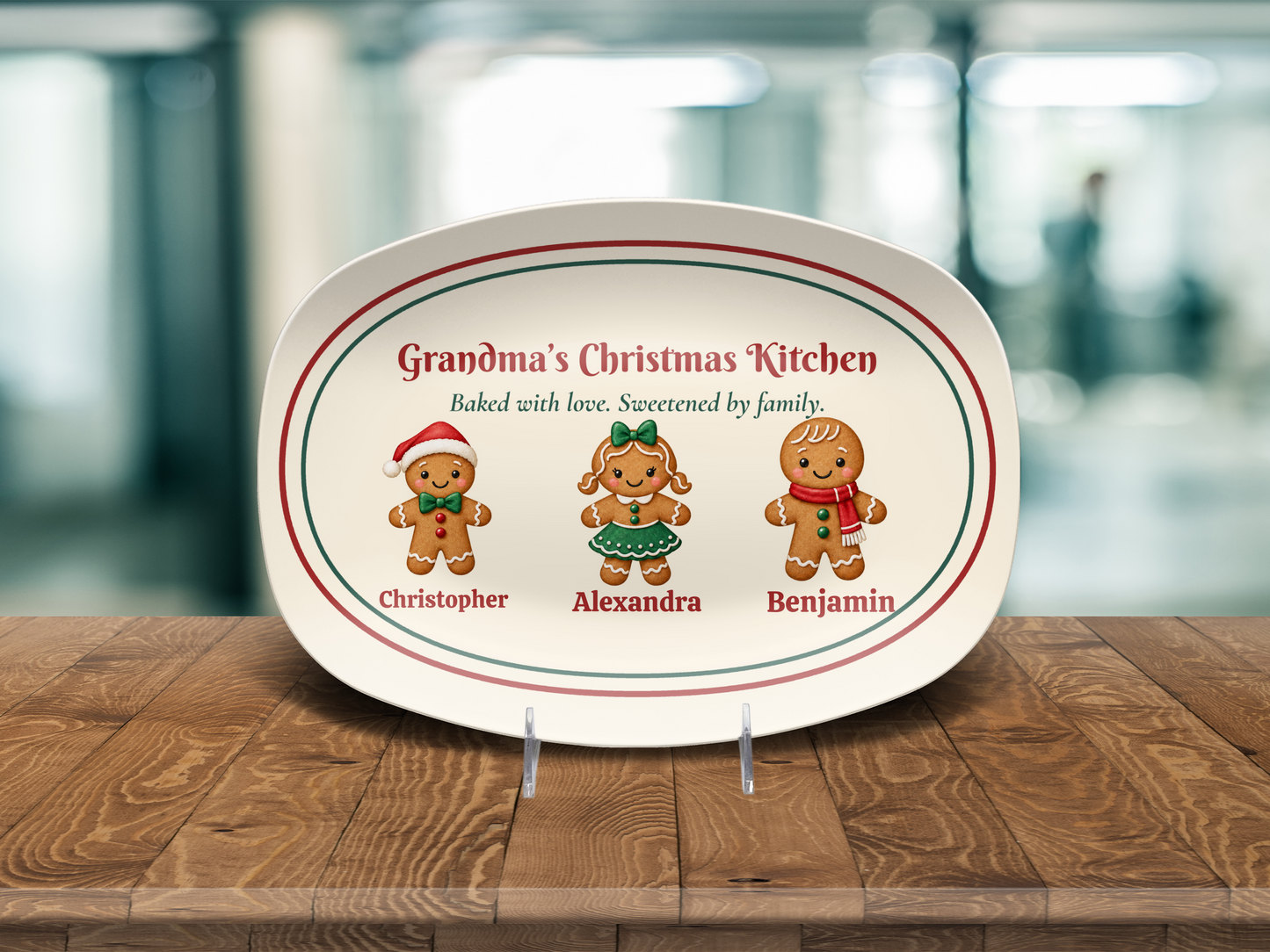 Personalized Grandma Christmas Gingerbread Platter