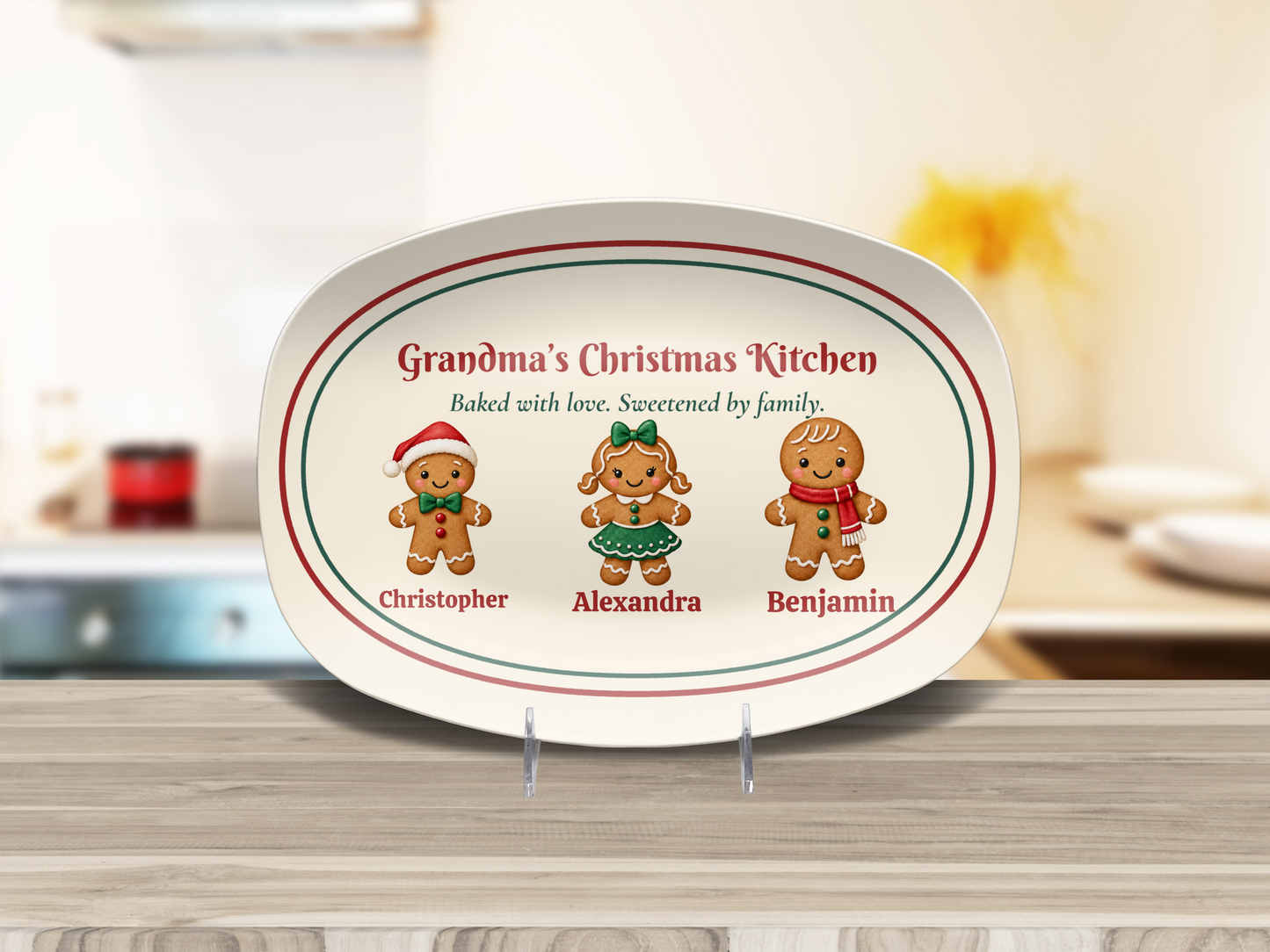 Personalized Grandma Christmas Gingerbread Platter
