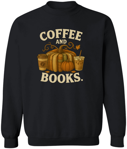 Coffee and Books Cozy Reader T-Shirt/Sweatshirt/Hooded Sweatshirt • Book Club Gift for Women • Autumn Coffee Lover Graphic Tee