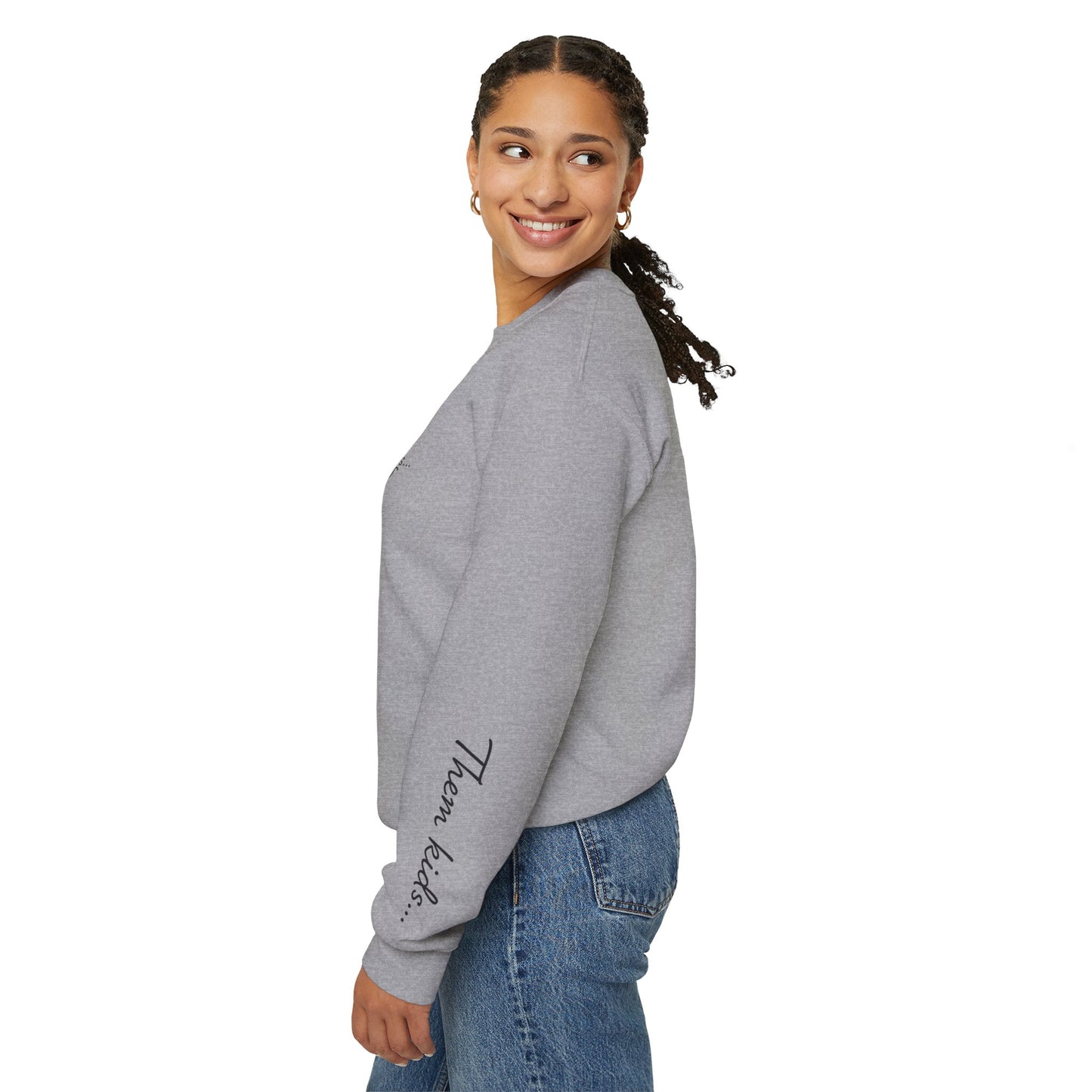 Most Days Motherhood Sweatshirt • Vertical Sleeve “Them Kids…” Script • Funny Mom Shirt • Boutique Cream Pullover • Cozy Minimalist Momlife Crewneck • Parent Humor Gift