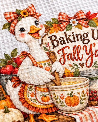 Baking Up Fall Y’all Waffle Weave Kitchen Hand Towel