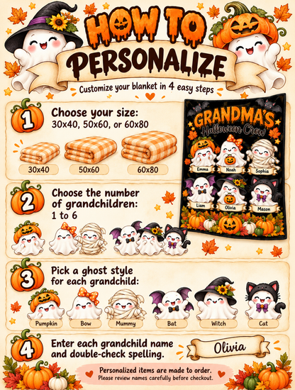 Personalized Grandma’s Halloween Crew Blanket