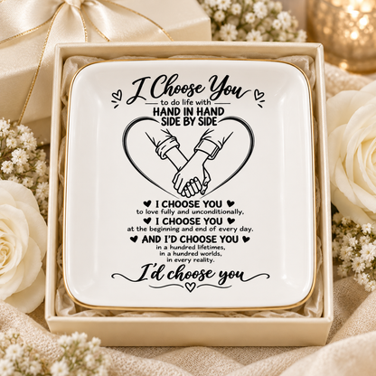 Personalized I Choose You | Heart Hands Jewelry Dish