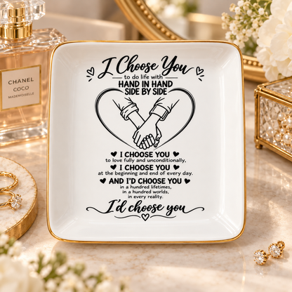 Personalized I Choose You | Heart Hands Jewelry Dish